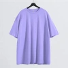 Verano nuevo cinco centellas manga camiseta de algodón hombro caído mujeres holgada manga corta color sólido peso libra camiseta ropa de clase personalizado publicidad details Picture